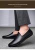 Men's Slip-On Leather Driving Moccasins - Spring/Summer Flat Sole, Large Size Cowhide Shoes