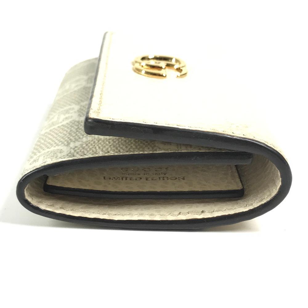 GUCCI 456118 logo GG 6 Key Case Key 6P Key Case PVC/Leather Beige