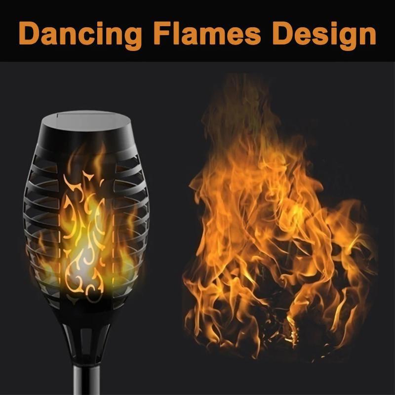 2024 New Solar Flame Torch Lights Flashing Lamp Waterproof Solars Charging Induction Garden Decoration Outdoor Lawn Floor Lights