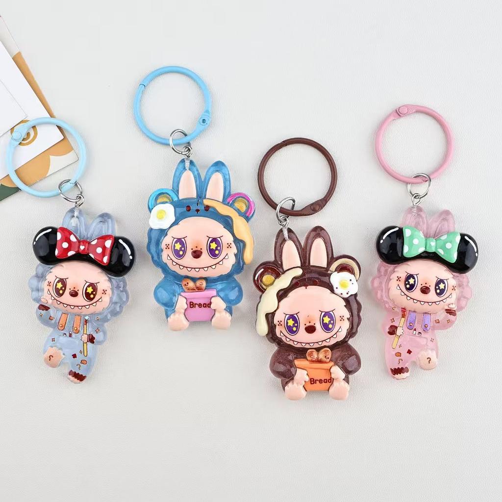 Cartoon Big Card Transparent Rag Cloth Keychain Pendant Cute Bag Backpack Student Schoolbag Pendant Couple Gift