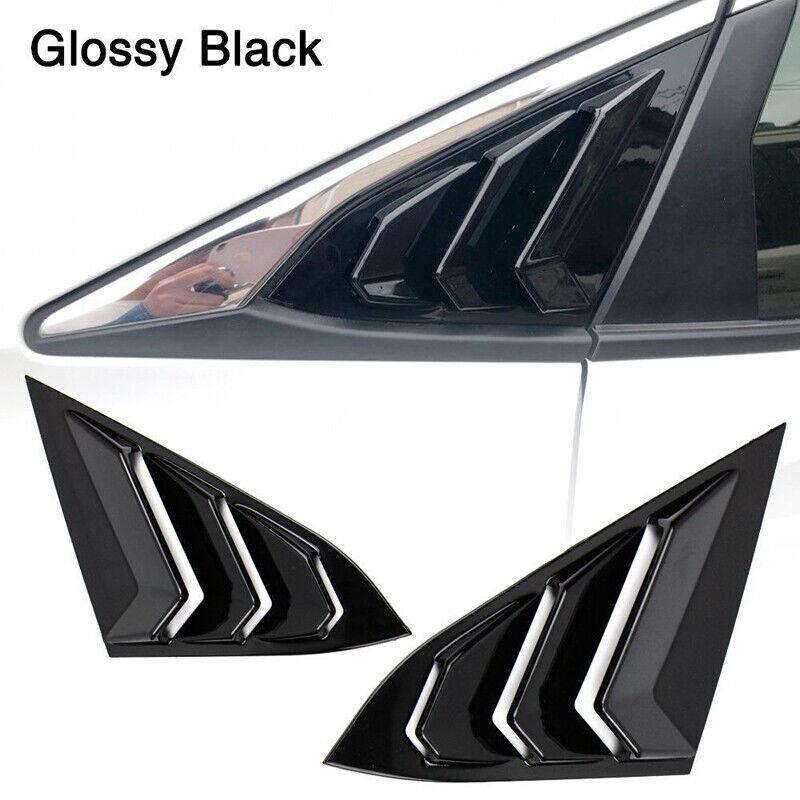 Glossy Black Quarter Window Louver Cover Trim Fits Honda Civic 2016~21 Side Vent