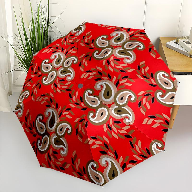 

1pc Paisley Pattern Open/Close Folding Umbrella, All- Portable Umbrella for & Men, Stylish Accessory (Holiday Gift) 8-Rib yy251213173