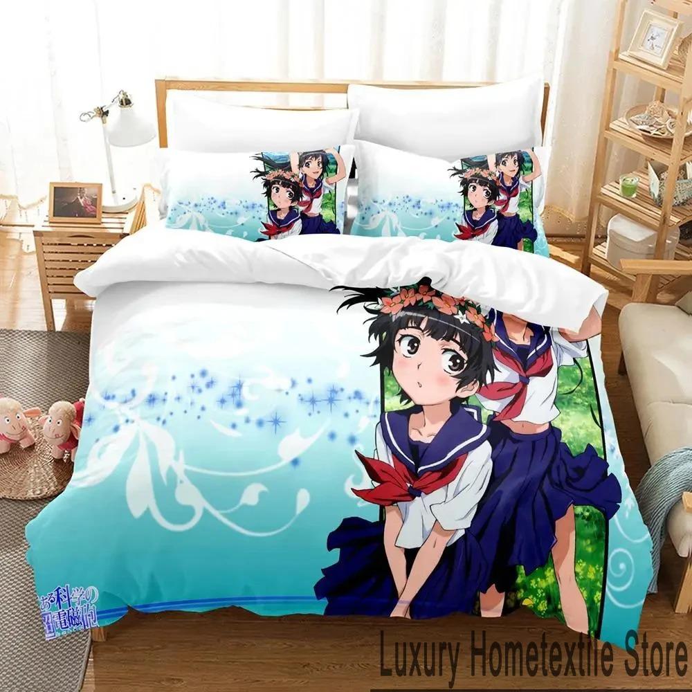 Misaka Mikoto A Certain Magical Index Railgun Bettwäscheset Jungen Mädchen Twin Queen King Size Bettbezug Kissenbezug Bett Jungen Erwachsene