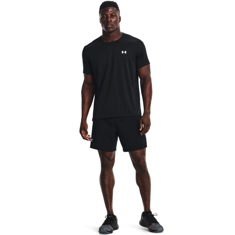 Under Armour Solid Color Logo Print Crew Neck Short Sleeve T-Shirt Men Tops Black 1369743-001