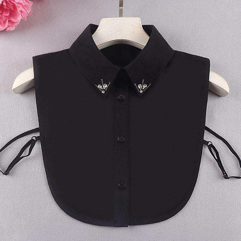 Białe Sztuczne Kołnierzyki Dla Kobiet Krata Klapa Odpinany Kołnierzyk Koszula Koronka Stójka Fałszywy Kołnierzyk Kobieta Zdejmowany Krawat Nep Kraagie