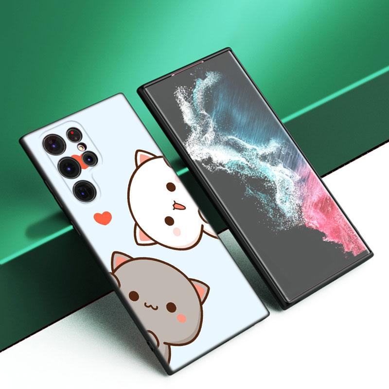 

Забавный мультяшный кот черный силиконовый чехол для телефона Samsung Galaxy S23 S21 S20 FE S24 S22 Ultra S10E S10 S9 S8 Plus Samsung S20 FE