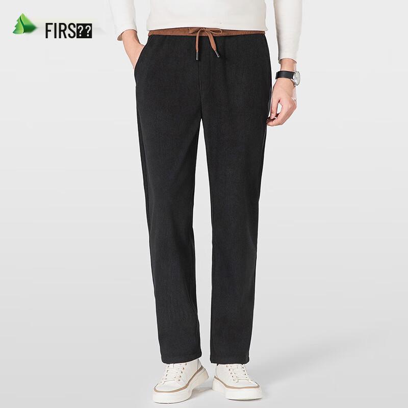 Shanshan Men's Corduroy Fleece-Lined Drawstring Casual Pants