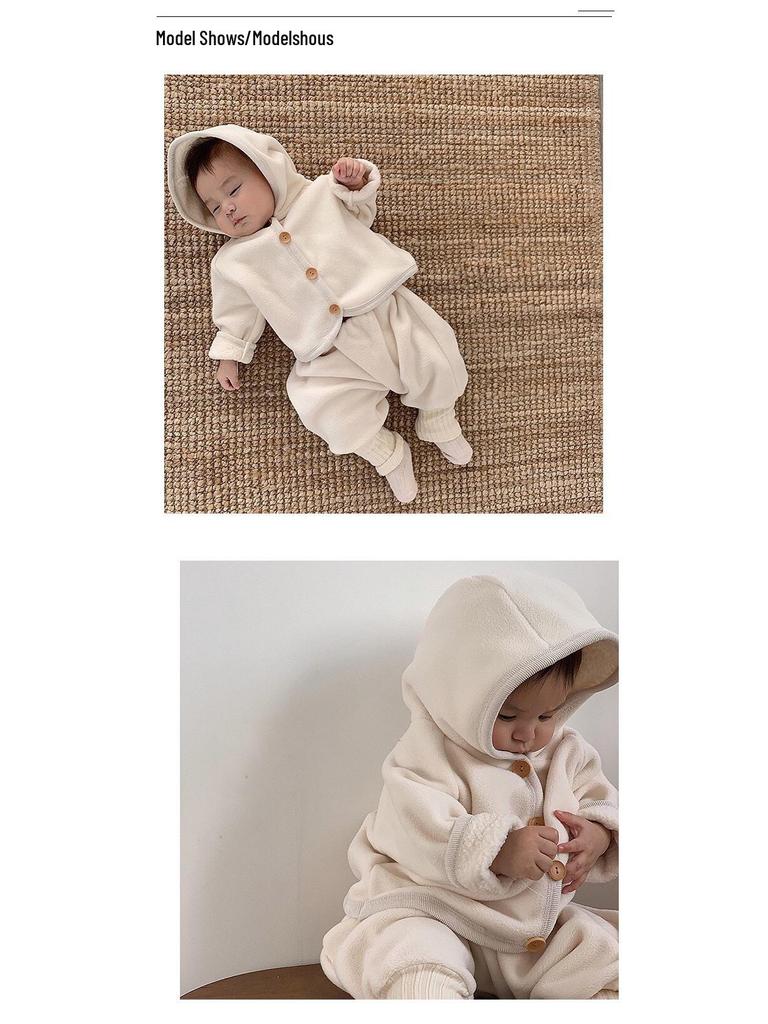 Winter Baby Fleece Jacket & Warm Pants Set - Infant Casual Outwear