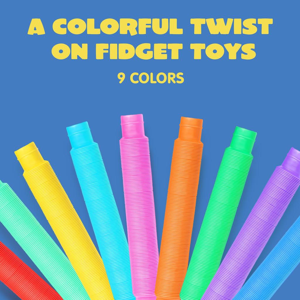 10/20/30 Pcs Pop Tubes, Fidget Tubes for Children and Adult Sensory Fidget Toy Set for Stress and Anxiety Relief Educational Toy