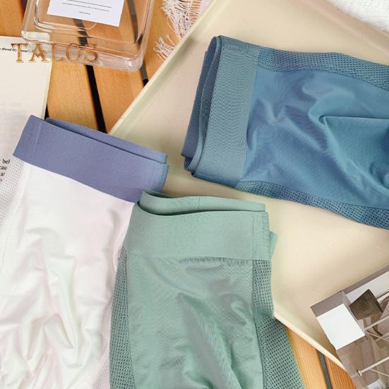 Men Boxer Underwear Mid-rise Elastic Waistband U-Convex Shorts Briefs Solid Color U-Convex Breathable Fabric Panties