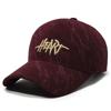 Embroidered Letter Baseball Cap Women Winter Cap Men Corduroy Sun Hat