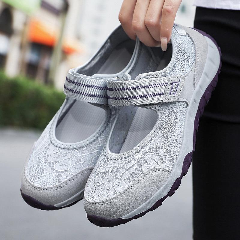 Zhang Kaili Women s Breathable Mesh Sandals - Comfortable Non-slip Shoes for Middle-aged and Elderly 37