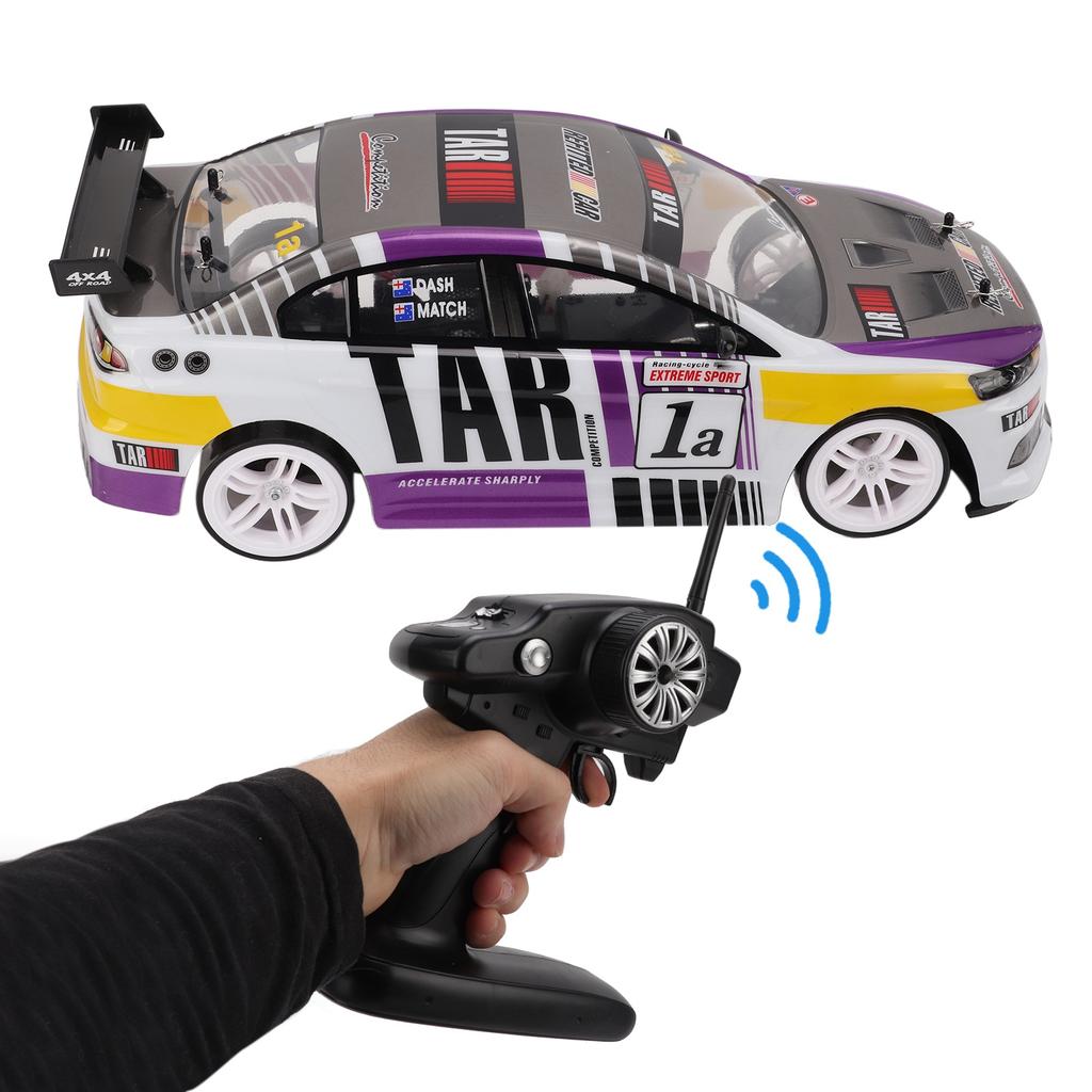 1:10 2.4G 4WD High Power LED Light Drift Racing Car Stunt Driving RC Electric Toy for KidDual