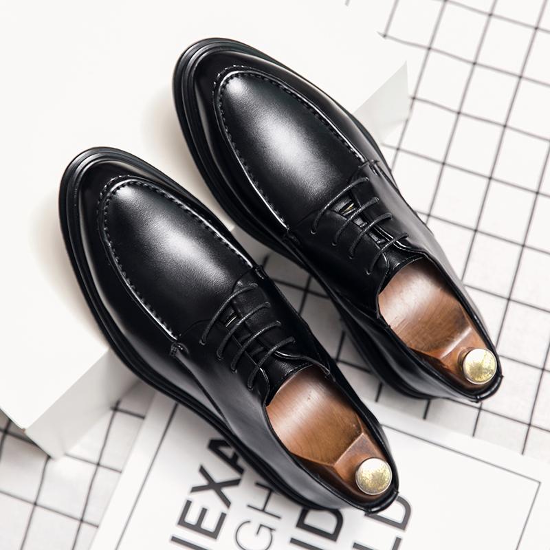 Leather Shoes Young British Dress Casual Business Sense Leather Shoes Wedding Groom Suit Height Increase