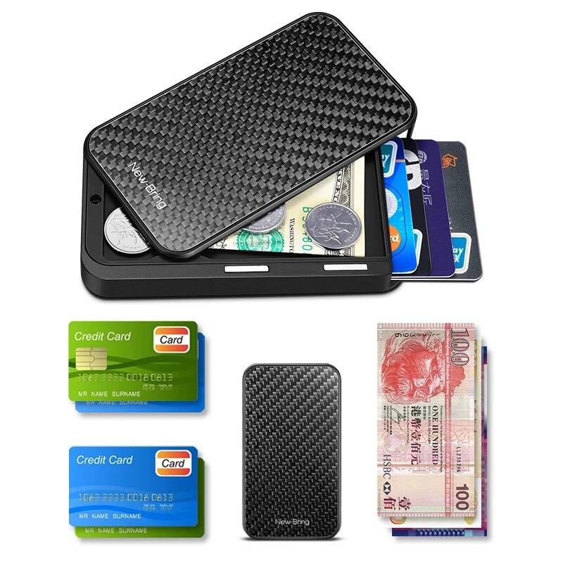 Porte-cartes Ultra-fin RFID - 4 Emplacements, Format Minimaliste Pour Poche, Femme/homme