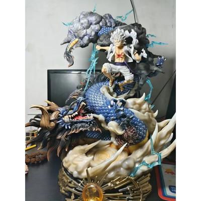 24cm Anime One Piece Luffy Vs Kaidou Figure Statua Luffy Gear 5 Nika Luffy Statuetta Modello GK Bambola Ornamento Giocattoli Regali
