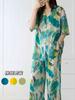 Small fresh contrasting color design cotton and silk pajamas women's summer new loose short-sleeved trousers casual home two-piece set