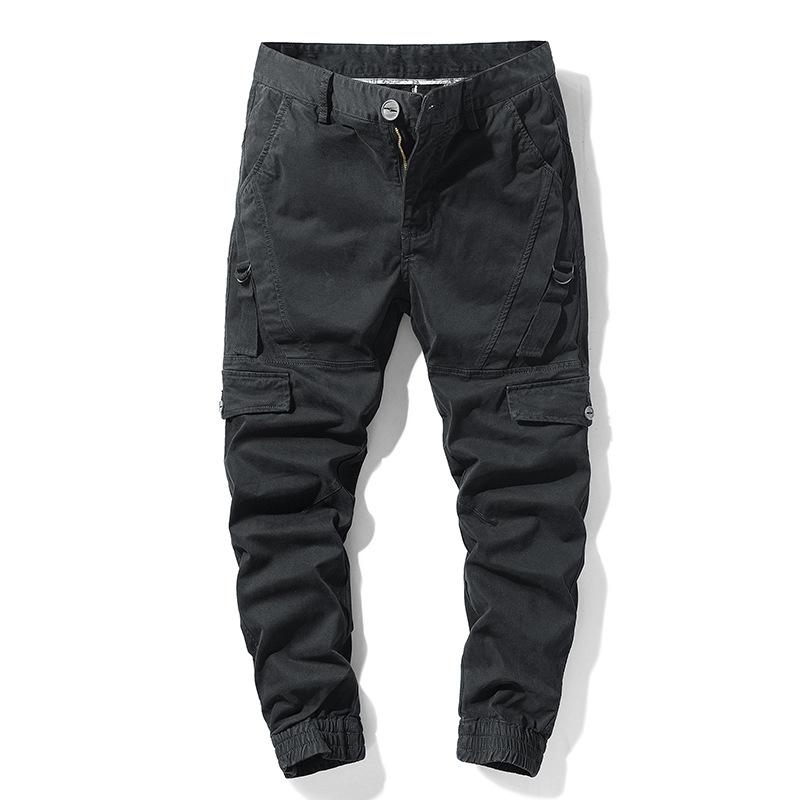 

New Autumn and Winter Tooling Trousers Versatile Loose Multi-pocket Leggings Casual Harlan Pants Pants 29 чёрный