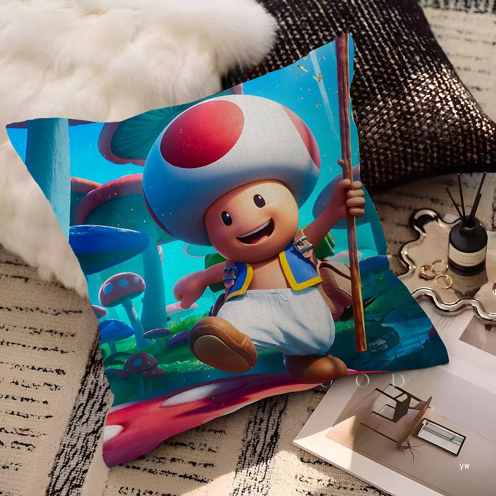 Capa de Almofada Desenho Animado Super M-Marios Fofa Fronha Sala de Estar Sofá Decoração de Casa Personalizado