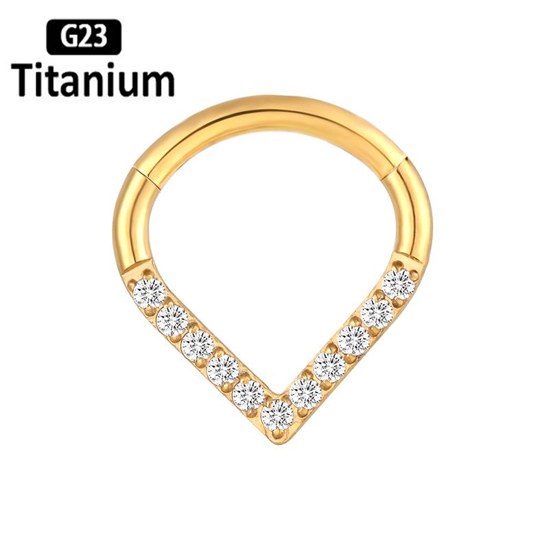 G23 Titanium High Quality  Waterdrop Septum Piercing Clicker Nose Rings 16G Segment Tragus Cartilage Daith Hoop Earrings Zircon