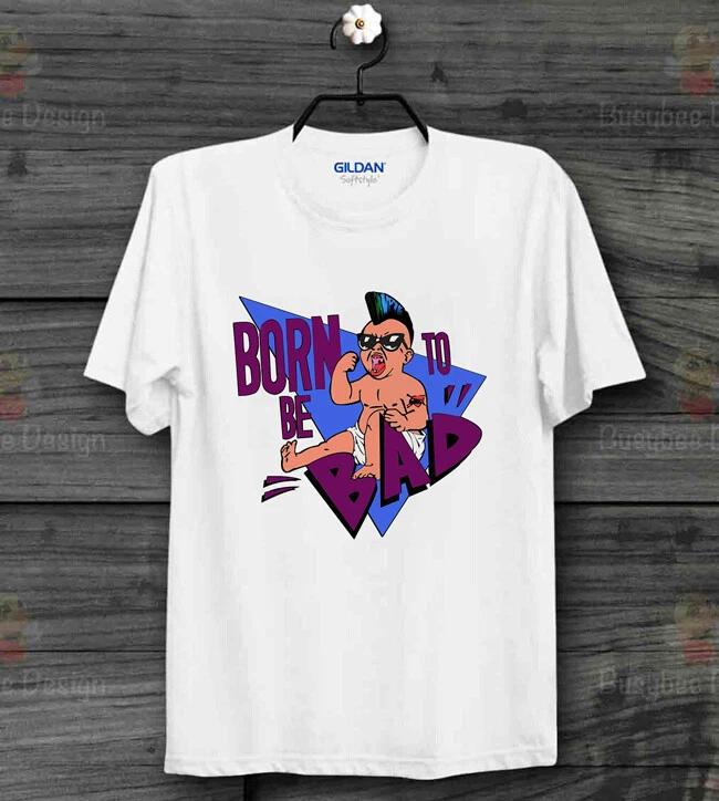 

Born To Be Bad Twins 80s Punk Cool Baby Vintage Unisex 100% Cotton T-shirt Mens Tees Top B272 S