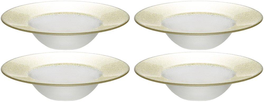 

Vetro Felice New Gold Bowls, 19.5cm, Set of 4, Happy Glass Glitter, 64620 G022