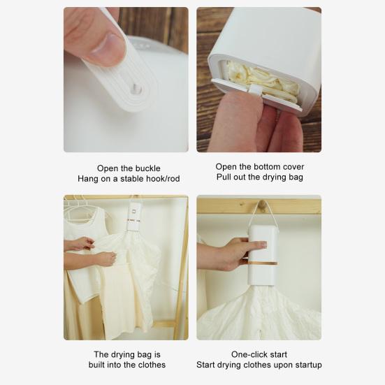 Electric Clothes Dryer Mini Laundry Dryer with Timer Function Easy To Use Low Noise Small Compact Electric Drying Machine with Dry Bag