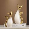 Modern Luxury Ceramic Cat Ornaments Office Store Cafe Table Sculpture Crafts Home Livingroom Porch Table Figurines Decoration