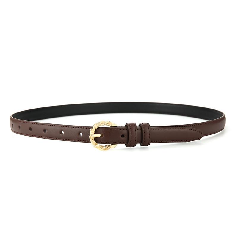 Women Leather Belt Casual Fashion Cowhide Slim Waist Belt For Outdoor Wear