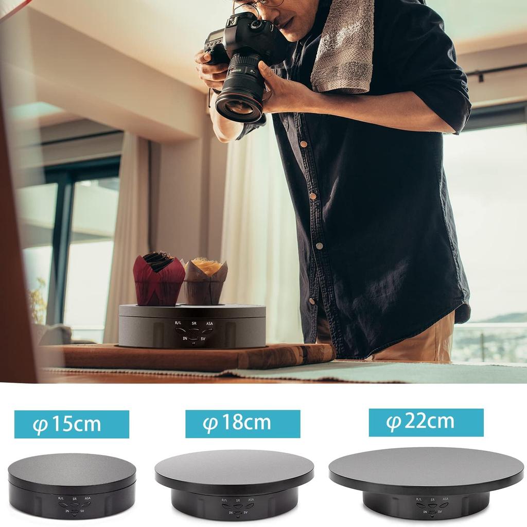 3 in 1 Rotating Display Stand 5V Electric 360 Degree Turntable with Remote Control for Photography and Video Shows