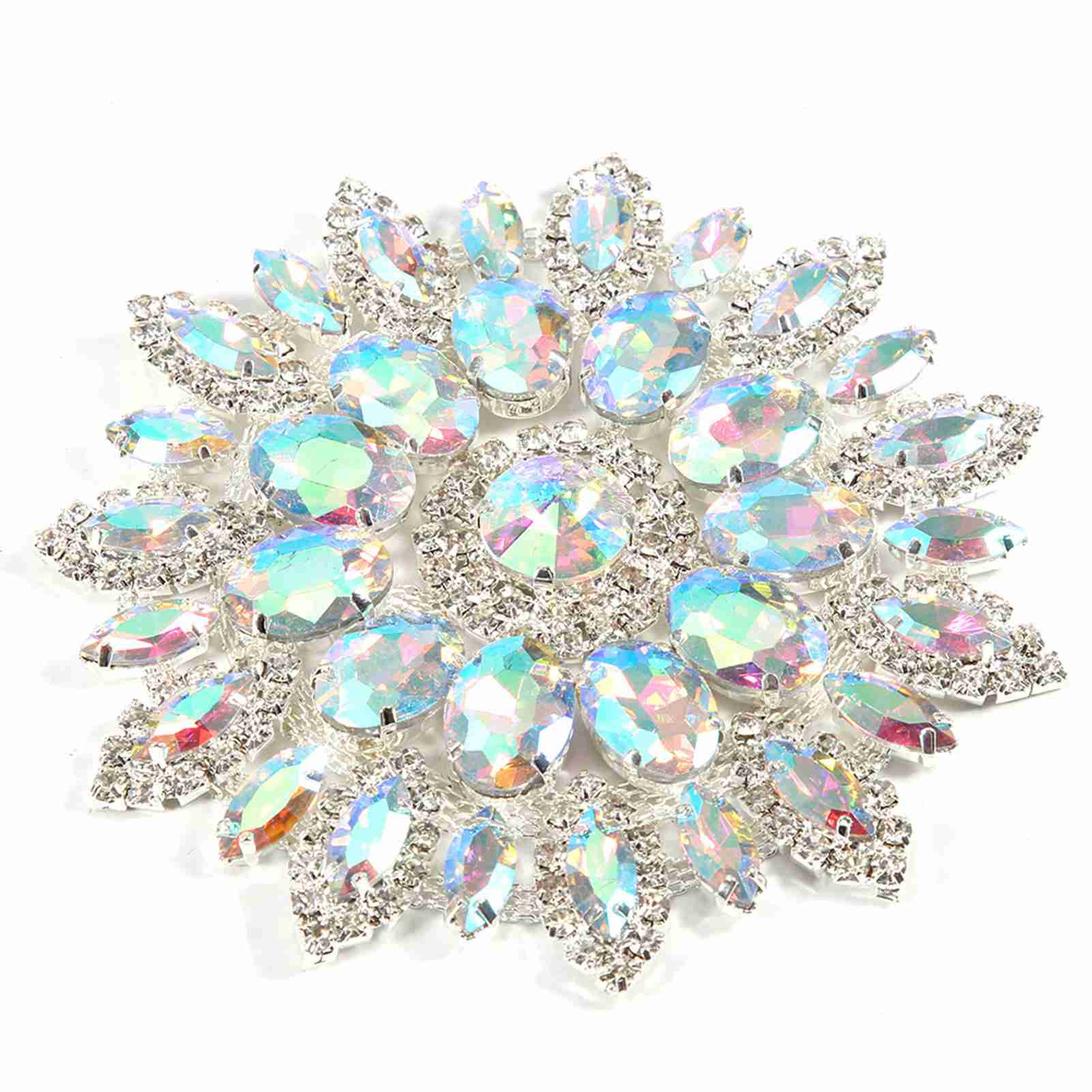 

Украшения из хрусталя и страз своими руками для одежды, ювелирные изделия, аксессуары(AB Цвет Серебряная База)