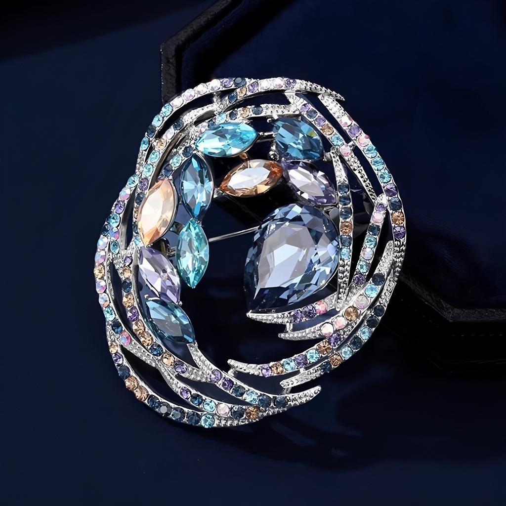 Retro Colorful Spiral Brooch, High-end Women's Luxurious and Elegant Bird's Nest Brooch, Simple and Fashionable Anti-glare Pin