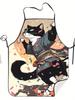 Ninja Cat Apron Cook Restaurant Printed2D Print Design