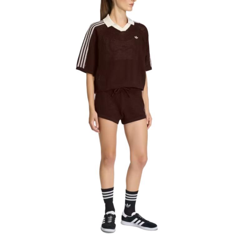 adidas Originals Logo Kurzarm Poloshirt Damen Oberteile KE0198