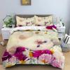 3D Cat Print Duvet Cover Floral Bedding Set Twin Full For Kids Girls Boys Room Luxury Microfiber Quilt Cover