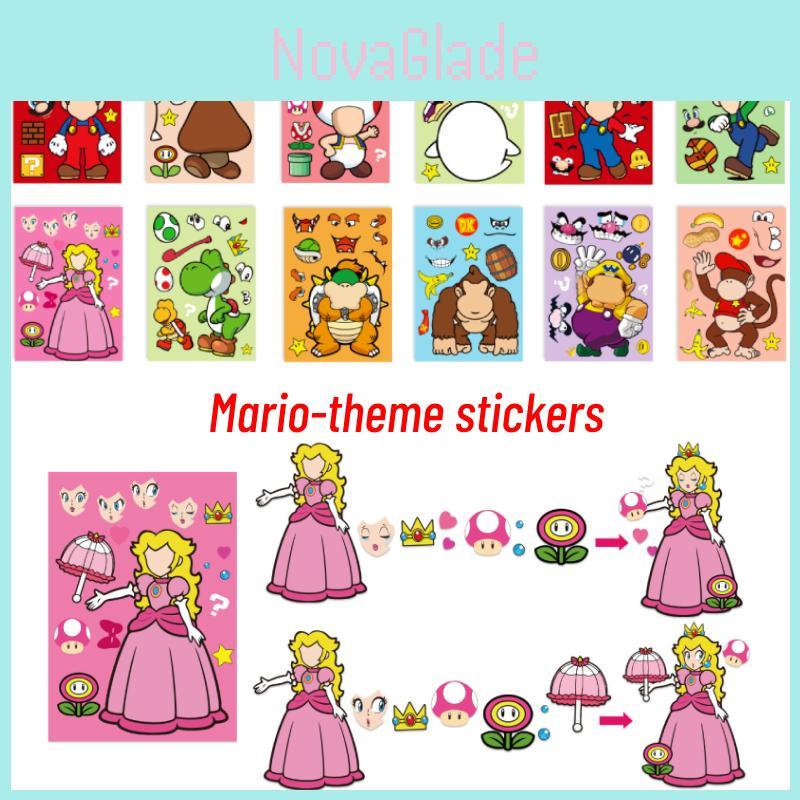 Super Mario Cartoon Stickers Fun And Interactive Puzzle Stickers For Parent-child Bonding