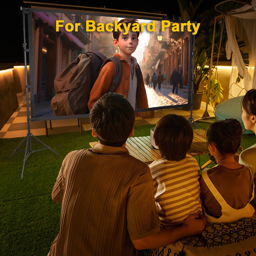 Portable Projector Screen with Stand Projection Screen Indoor Outdoor Movie Screen with Carrying Bag Fast Setup for