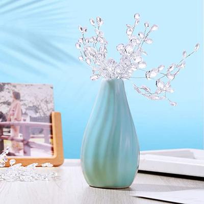 Wedding Party Acrylic Bridal Tiara Water Drop Crystal Bud Branches Crystal Flower Artificial Bouquet Craft Decoration