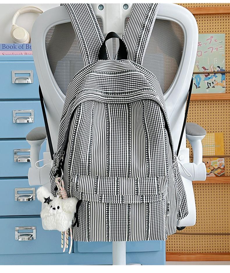 Schoolbag Korean Version Ins College Style Schoolbag for Female Junior High School Students Cute Small Fresh Backpack Large Capacity Casual Backpack