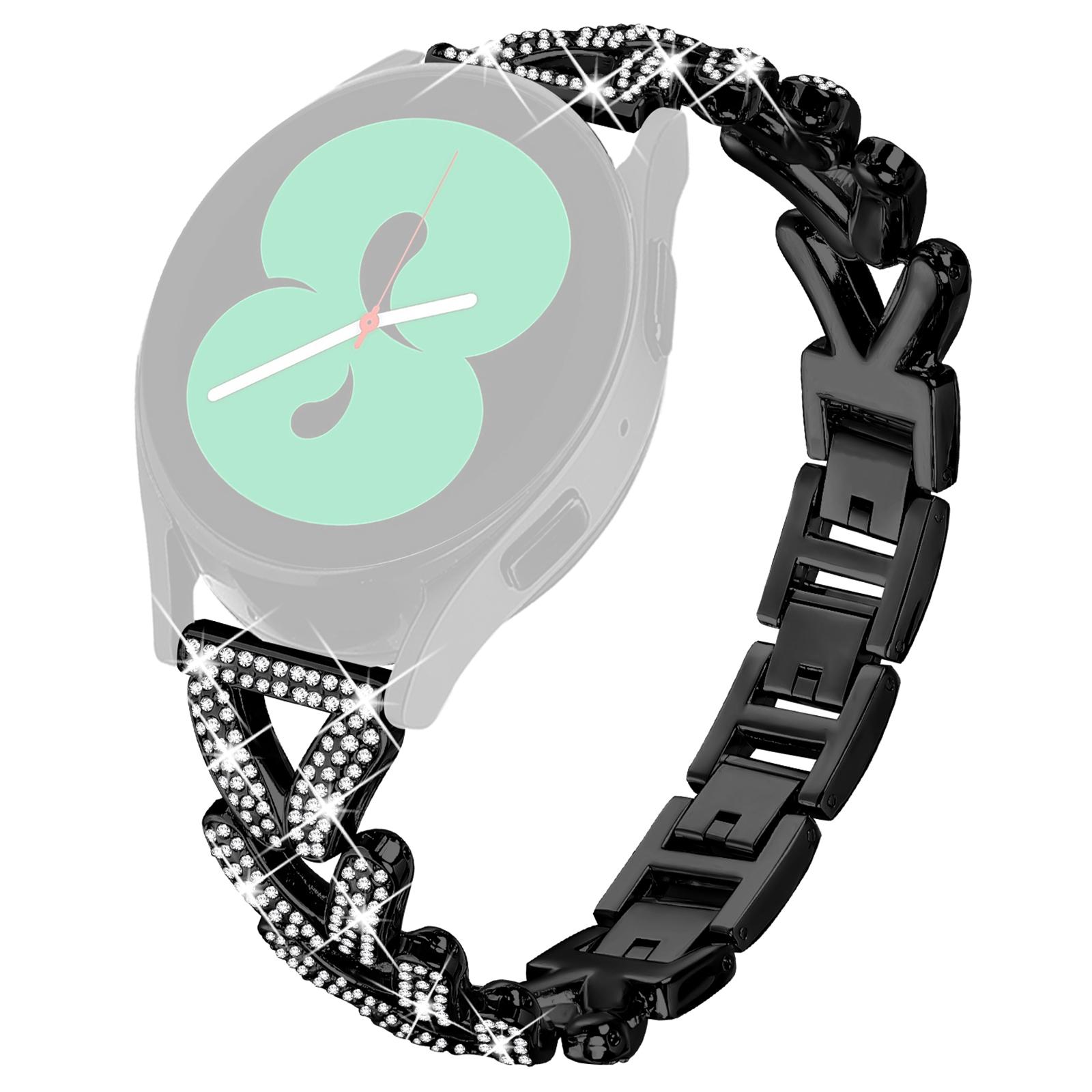 

Ремешок для часов из цинкового сплава с витым узором и стразами для Verizon Gizmo Watch 1 Black