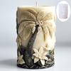 3D Coconut Tree Relief Cylindrical Candle Silicone Mold Beach Tree Resin Molud Palm Tree Flower Relief Handicraft Gypsum Molds
