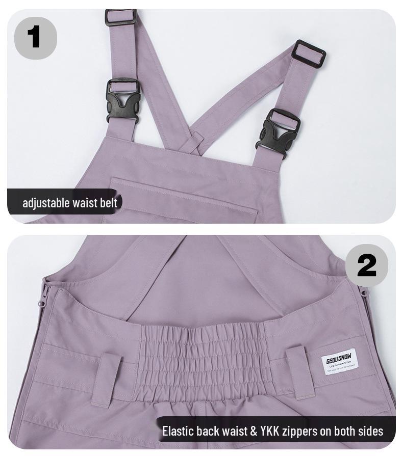 Women's Winter Waterproof Ski Overalls: Windproof, Wear-Resistant, One-Piece Snowboard Pants