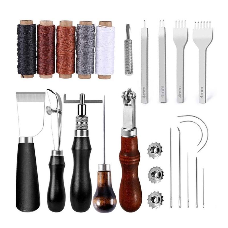 

Multifunctional Leather Working Tool Leather Sewing Set Leather Craft Tool Leather Stitching Tool for Leather Repair 1