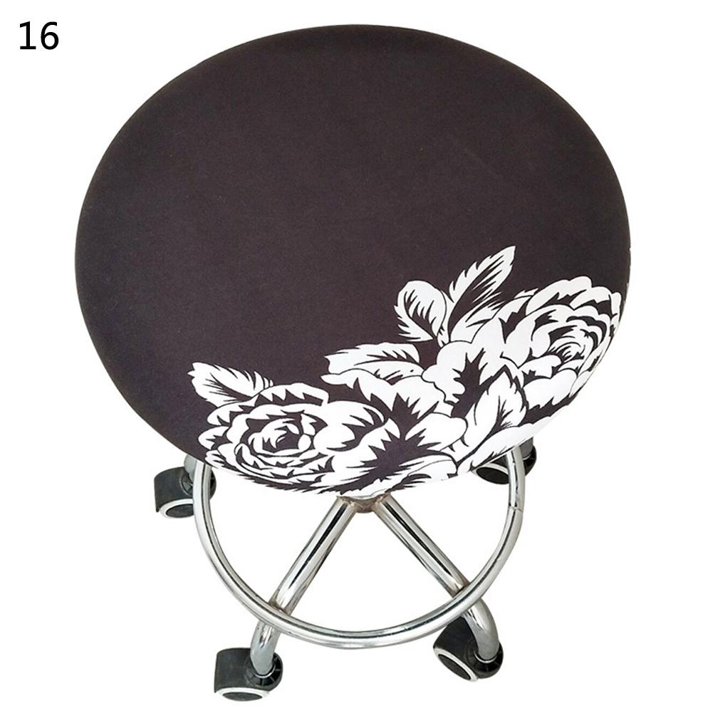 New Printed Round Chair Cover Bar Stool Cover Fashion Elastic Seat Cover Elastic Chair Slipcover Cover Home Textile