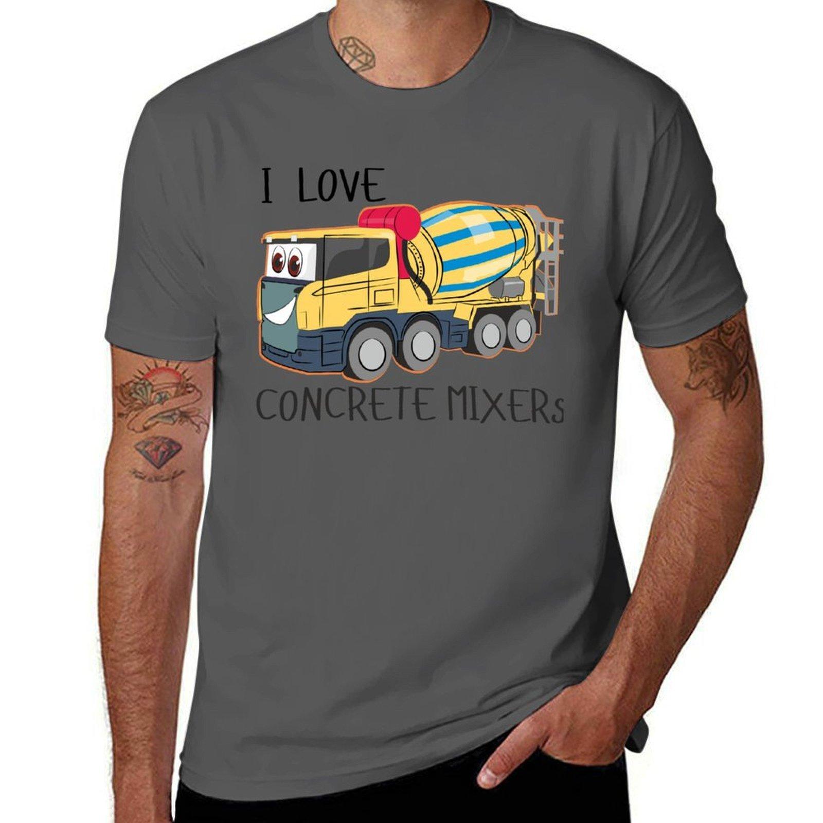 

Concrete Mixer Cement Truck For Kids T-Shirt t shirts for man cotton funny cotton t shirts high quality T-Shirt 4XL
