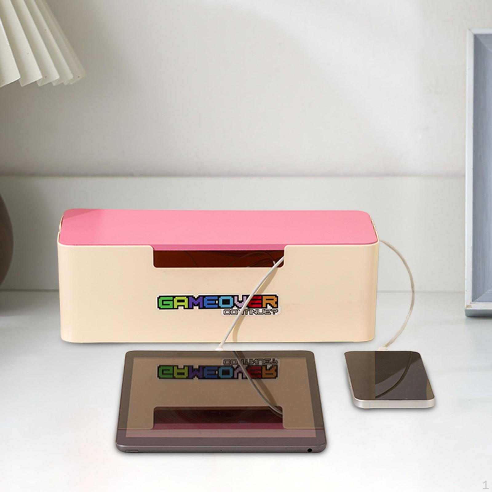 

Коробка для укладки кабелей, прочный, легкий доступ, декоративный, для скрытия кабелей и кабелей компьютера Milk White