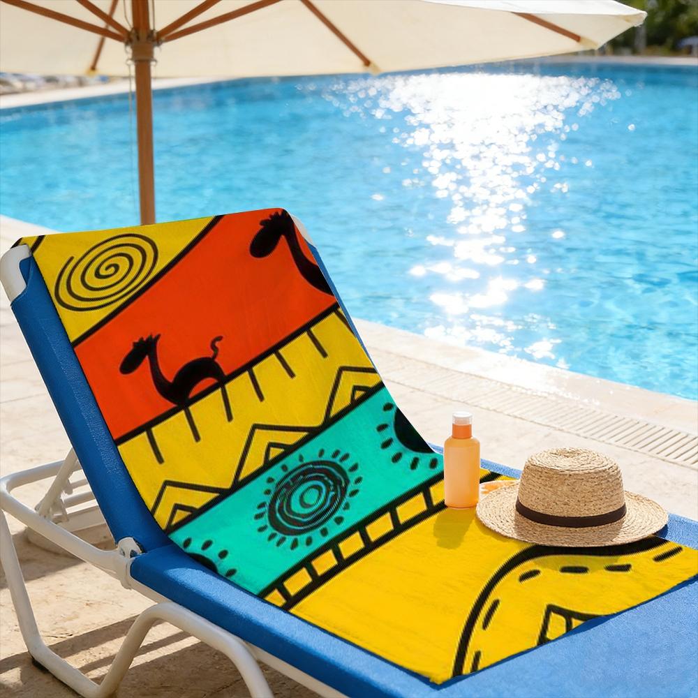 1pc Vibrant Large Tropical Beach Towel,Colorful Exotic Patterns, Contemporary Style, Machine Washable, Ideal for Summer Vacation