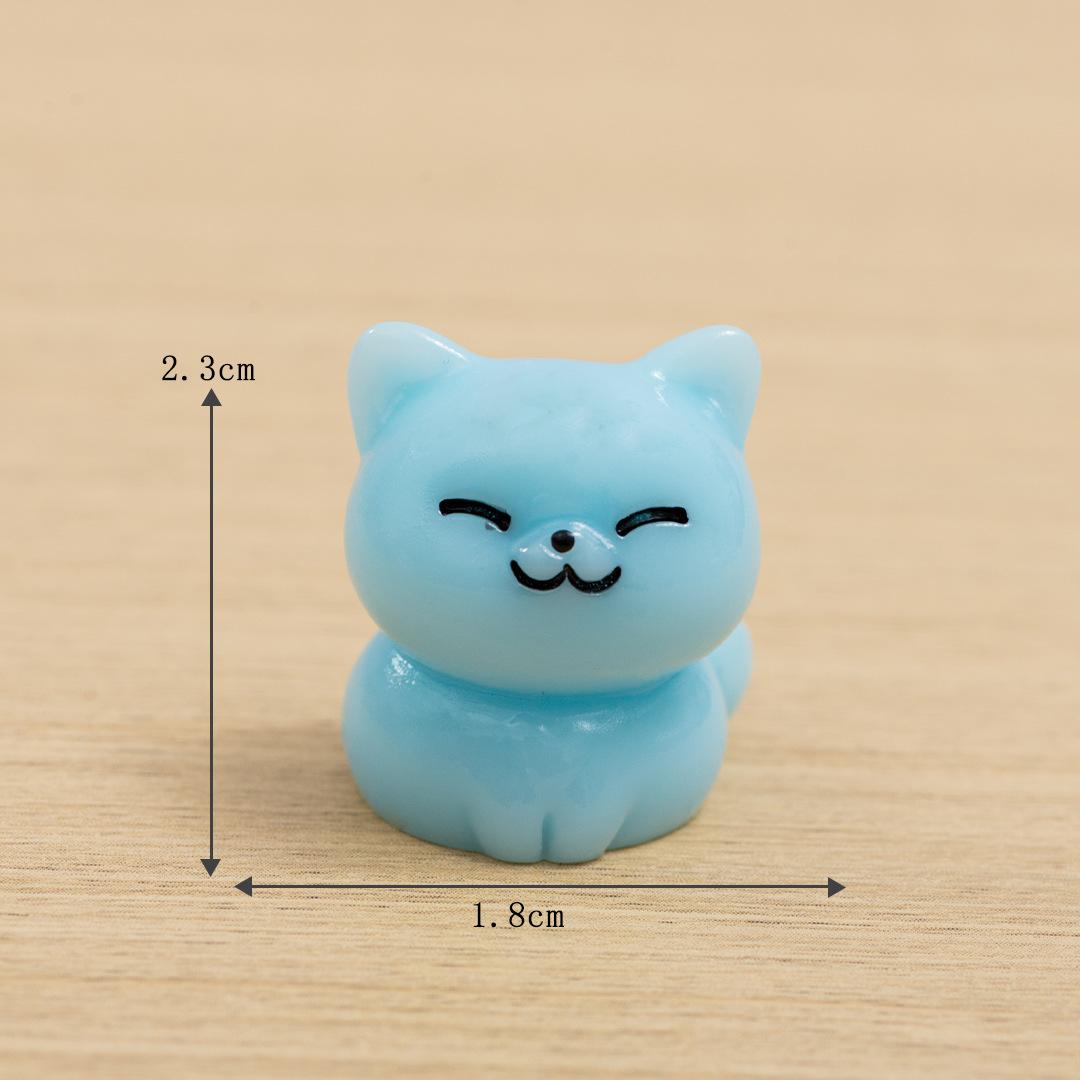 

Микропейзаж смоляной орнамент мультфильм милый маленький оранжевый кот животное орнамент настольный автомобиль котенок украшения аксессуары Solid orange cat 10pcs синий