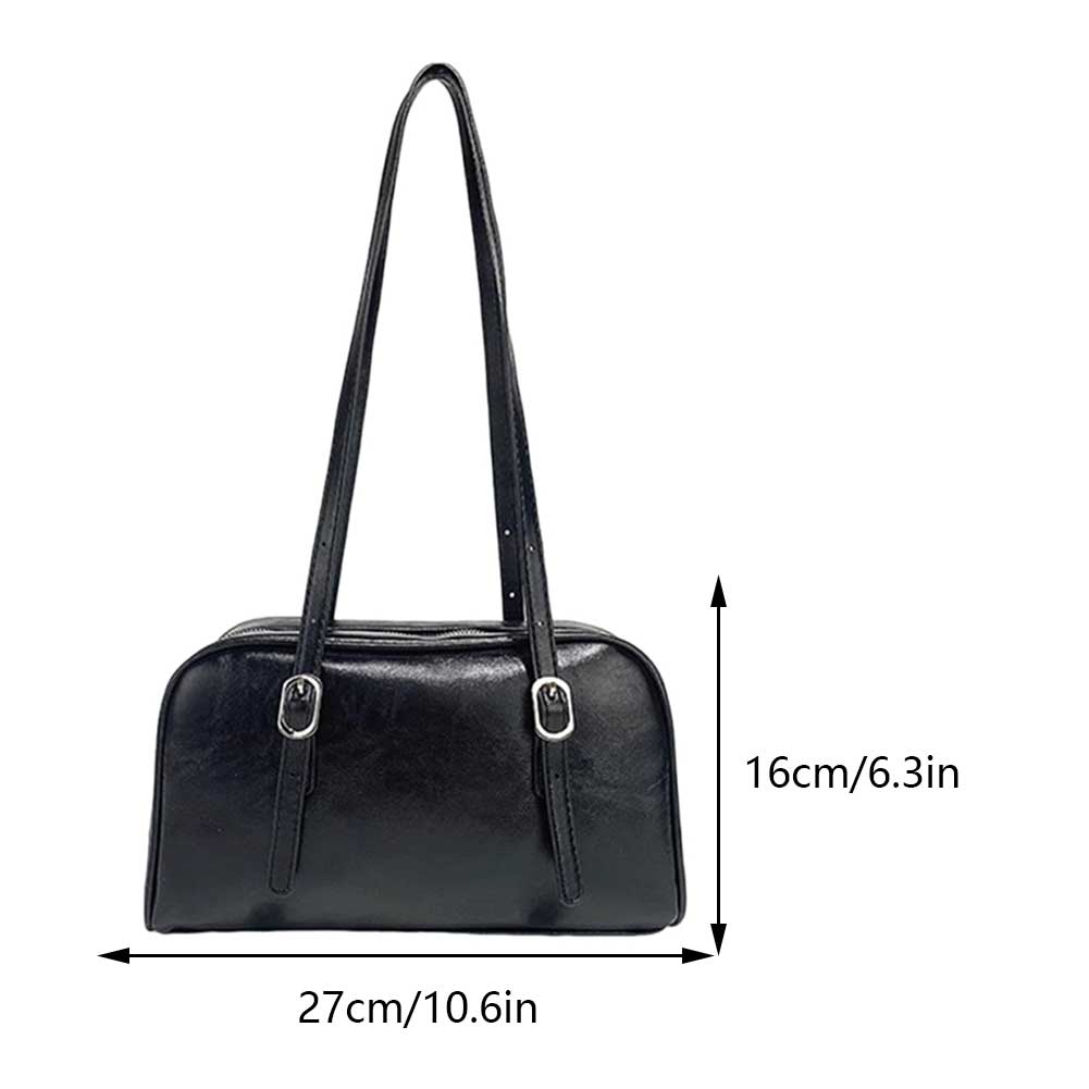 

Vintage PU Leather Women Tote Handbag Fashion High Quality Shoulder Bag Large Capacity Chic Hobo Bag Designer Solid Underarm Bag