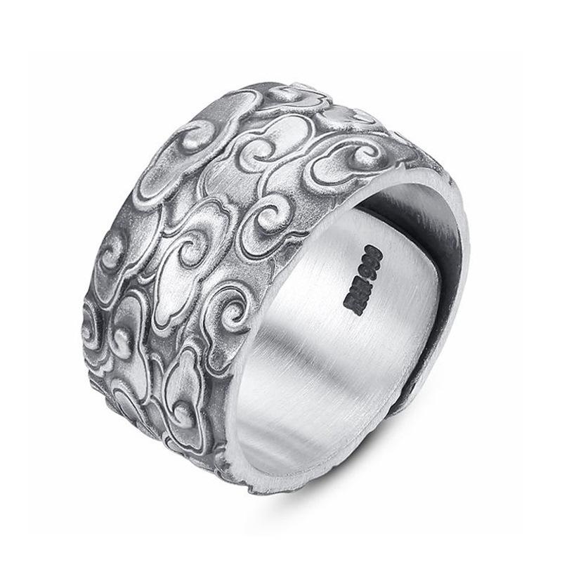 Xiangyun Men's Ring Wide and Large Size Imitation Index Finger Plate Finger Domineering Opening Adjustable Ring Jewelry
